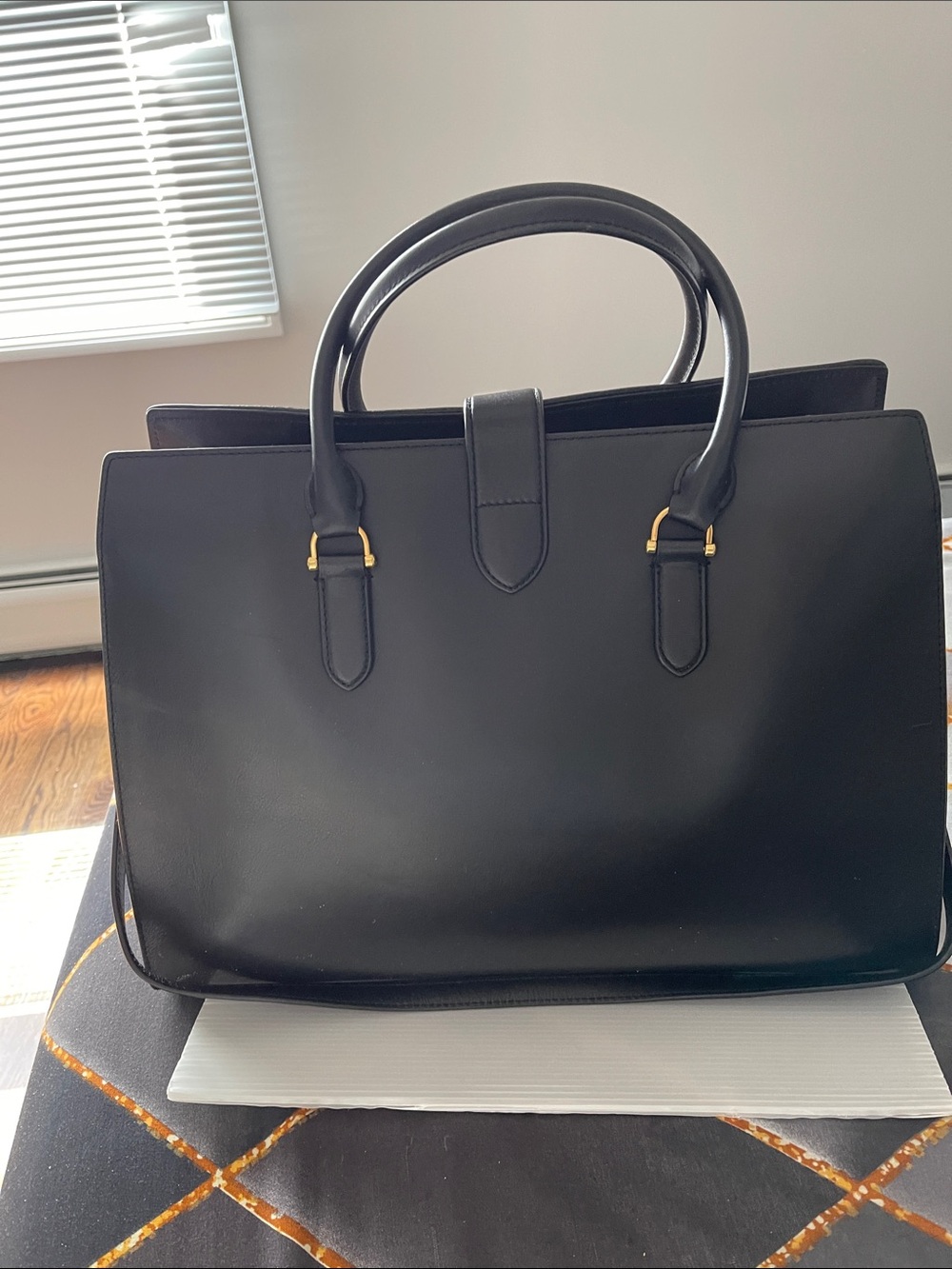Ralph Lauren Leopard Haircalf Tote with Black Trim - Picture 7 of 9